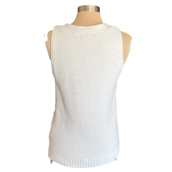 Tribal Cream Cable Knit Sweater Vest / Tank MEDIUM Minimalist Academia Preppy - Picture 6 of 10